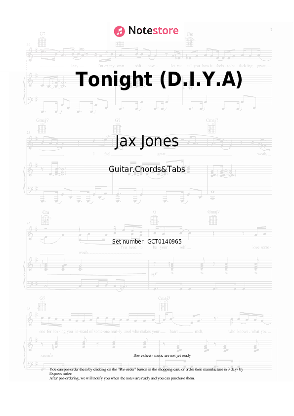 Tonight (D.I.Y.A) - Jax Jones, Joel Corry, Jason Derulo Chords and Tabs - Guitar.Chords&Tabs