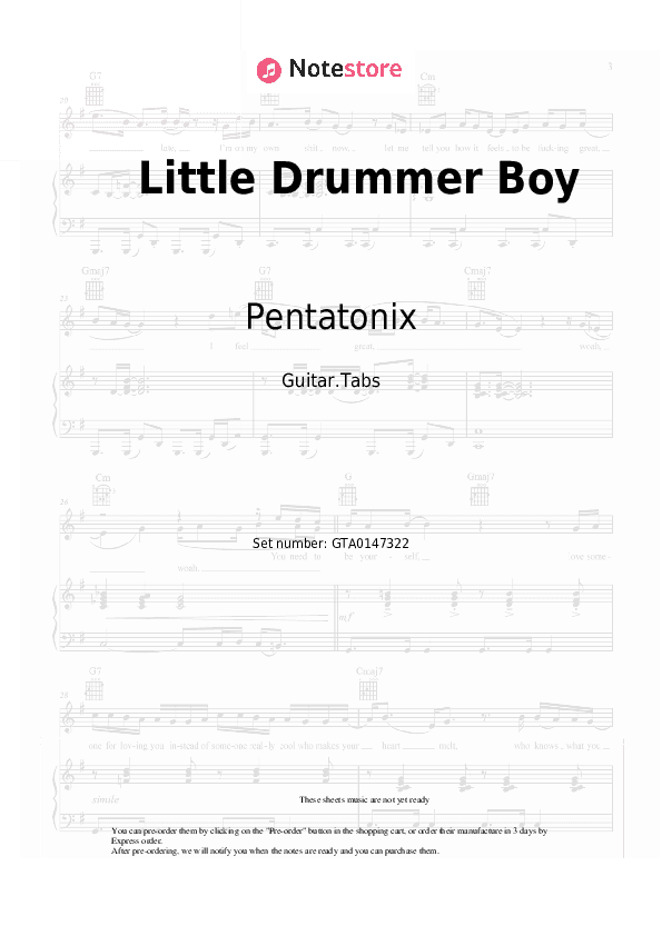 Little Drummer Boy - Pentatonix Tabs - Guitar.Tabs