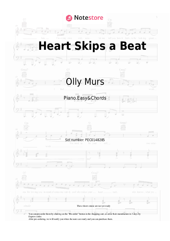 Heart Skips a Beat - Olly Murs Sheet Music Easy and Chords - Piano.Easy&Chords