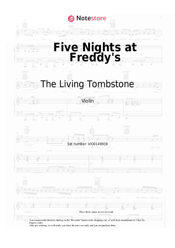 Five Nights at Freddy's - The Living Tombstone Violin Sheet Music - Violin