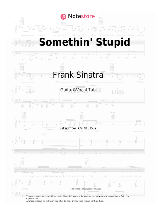 Somethin' Stupid - Frank Sinatra, Nancy Sinatra Chords and Voice - Guitar&Vocal.Tab