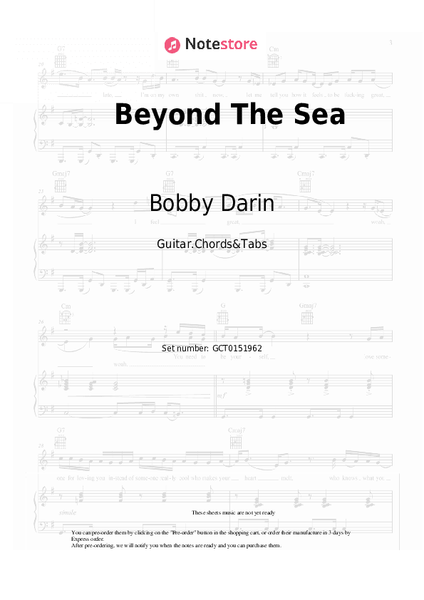 Beyond The Sea - Bobby Darin Chords and Tabs - Guitar.Chords&Tabs