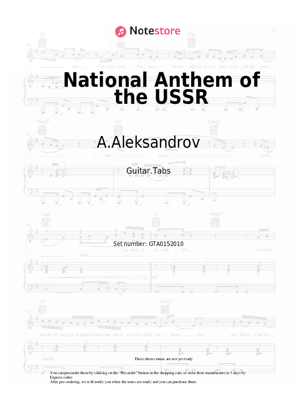 National Anthem of the USSR - A.Aleksandrov Tabs - Guitar.Tabs
