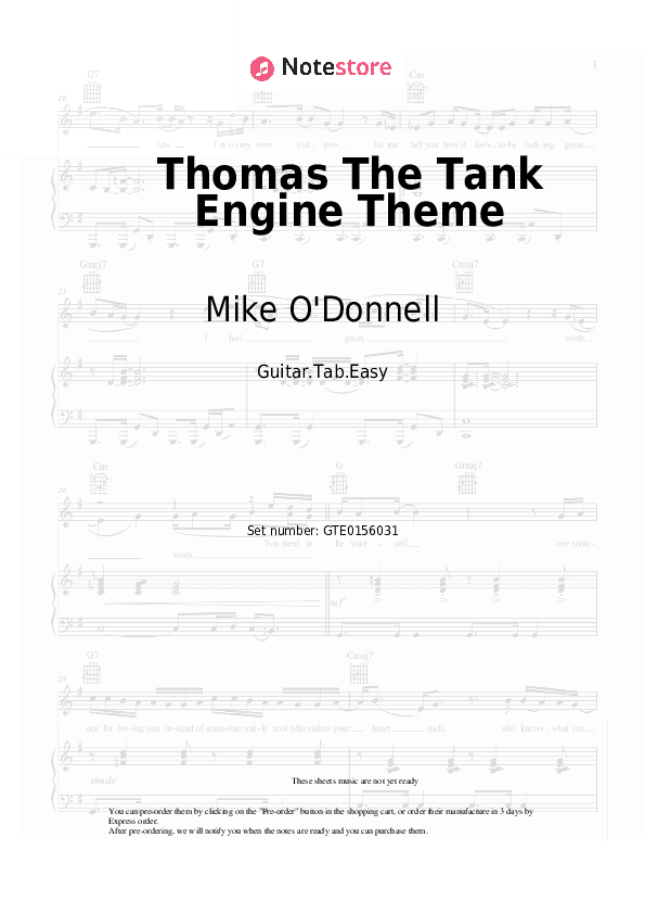 Thomas The Tank Engine Theme - Mike O'Donnell, Junior Campbell Tabs Easy - Guitar.Tab.Easy