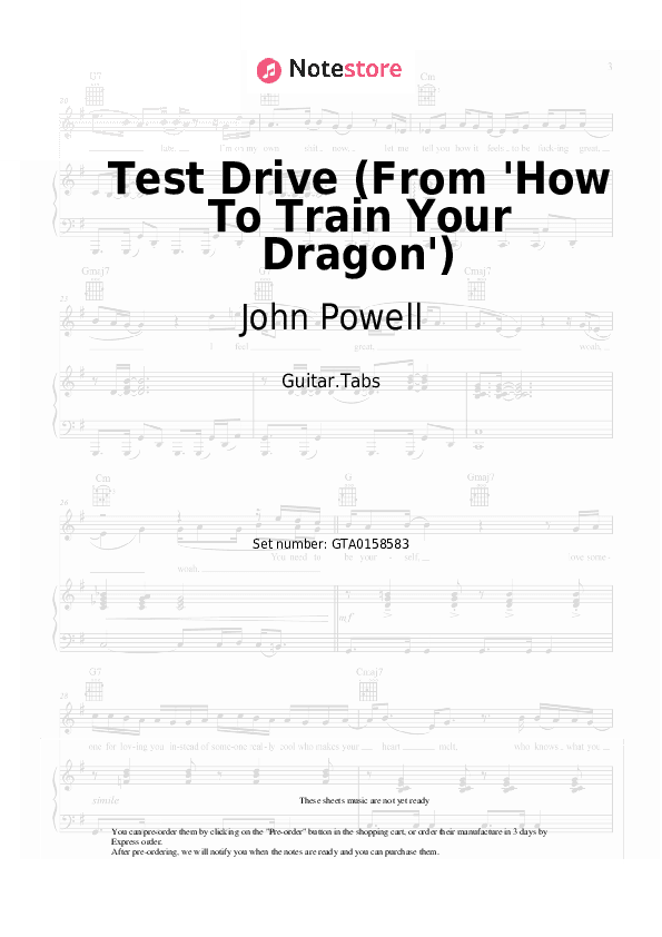 Test Drive (From 'How To Train Your Dragon') - John Powell Tabs - Guitar.Tabs