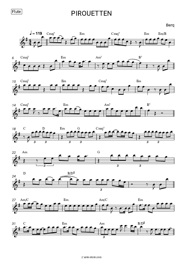 PIROUETTEN - Berq Flute Sheet Music - Flute