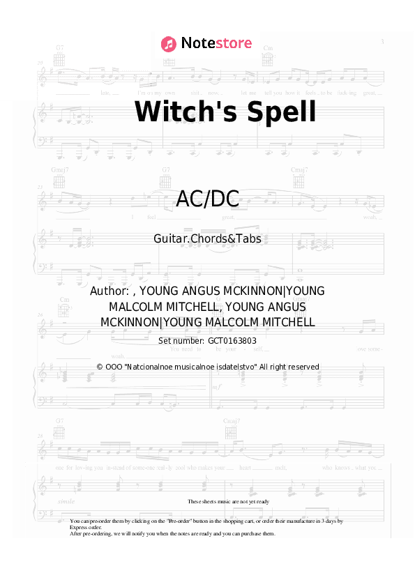 Witch's Spell - AC/DC Chords and Tabs - Guitar.Chords&Tabs
