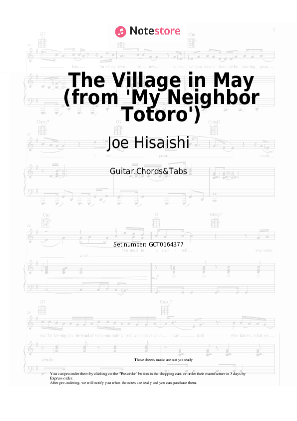 The Village in May (from 'My Neighbor Totoro') - Joe Hisaishi Chords and Tabs - Guitar.Chords&Tabs
