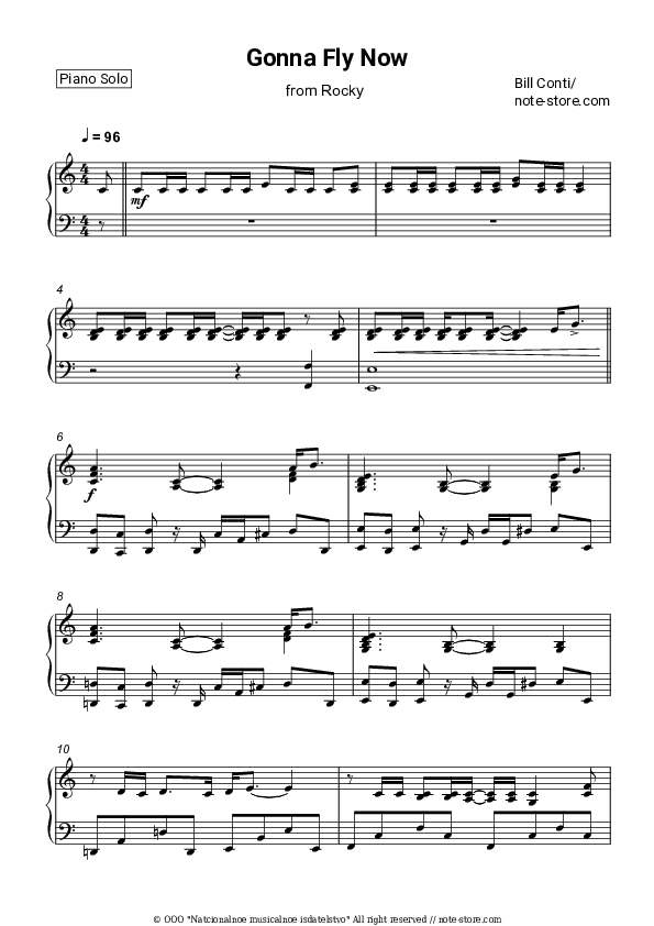 Gonna Fly Now (Theme From Rocky) - Bill Conti Piano Sheet Music - Piano.Solo