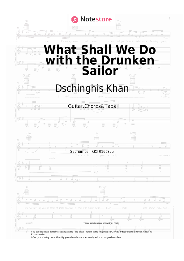 What Shall We Do with the Drunken Sailor - Dschinghis Khan Chords and Tabs - Guitar.Chords&Tabs