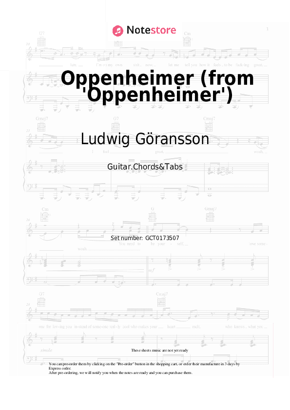 Oppenheimer (from 'Oppenheimer') - Ludwig Göransson Chords and Tabs - Guitar.Chords&Tabs