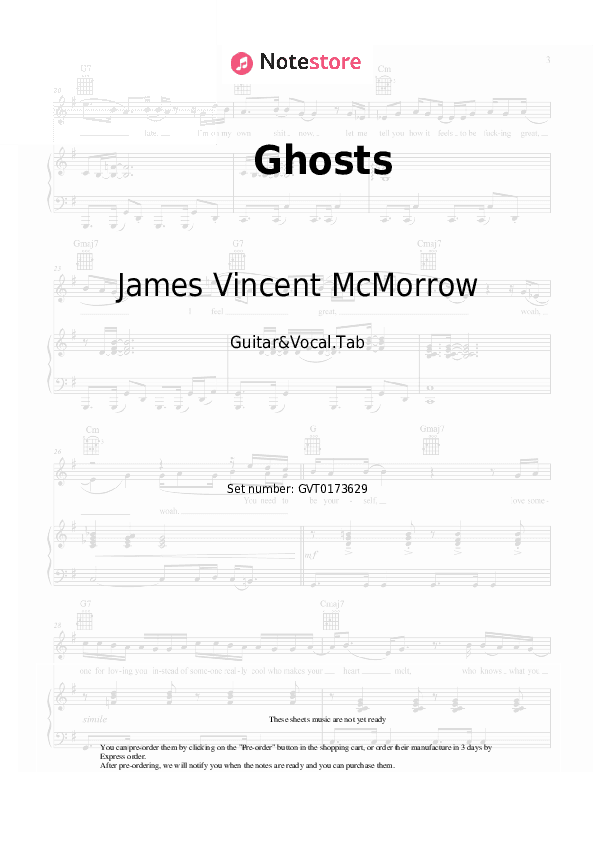 Ghosts - James Vincent McMorrow Chords and Voice - Guitar&Vocal.Tab
