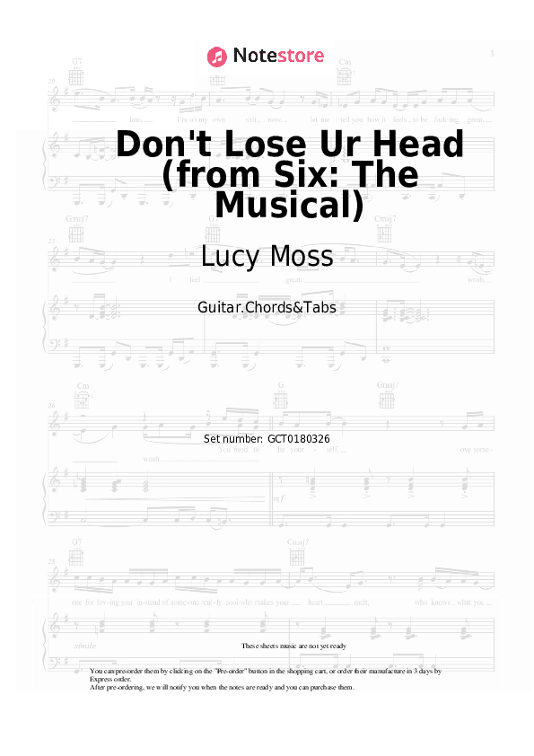 Don't Lose Ur Head (from Six: The Musical) - Lucy Moss, Toby Marlow Chords and Tabs - Guitar.Chords&Tabs
