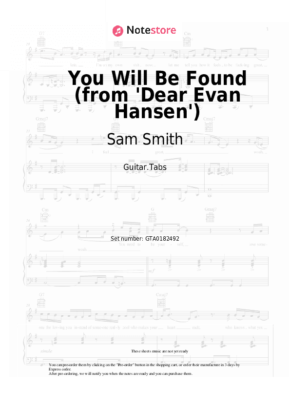 You Will Be Found (from 'Dear Evan Hansen') - Sam Smith, Summer Walker Tabs - Guitar.Tabs