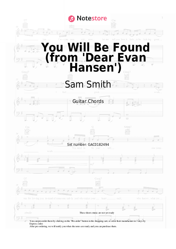 You Will Be Found (from 'Dear Evan Hansen') - Sam Smith, Summer Walker Chords - Guitar.Chords