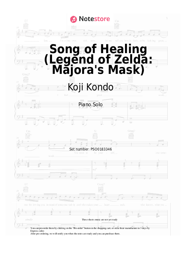 Song of Healing (Legend of Zelda: Majora's Mask) - Koji Kondo Piano Sheet Music - Piano.Solo