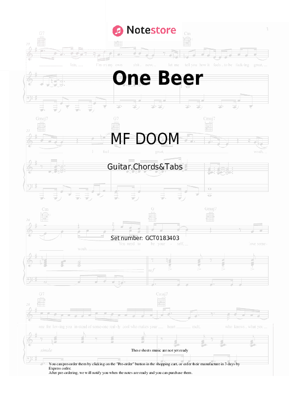 One Beer - MF DOOM Chords and Tabs - Guitar.Chords&Tabs