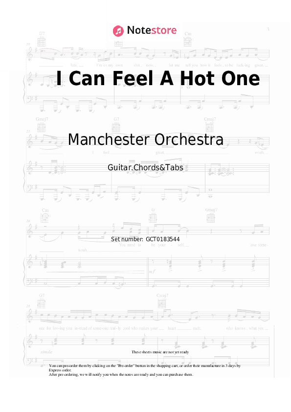 I Can Feel A Hot One - Manchester Orchestra Chords and Tabs - Guitar.Chords&Tabs