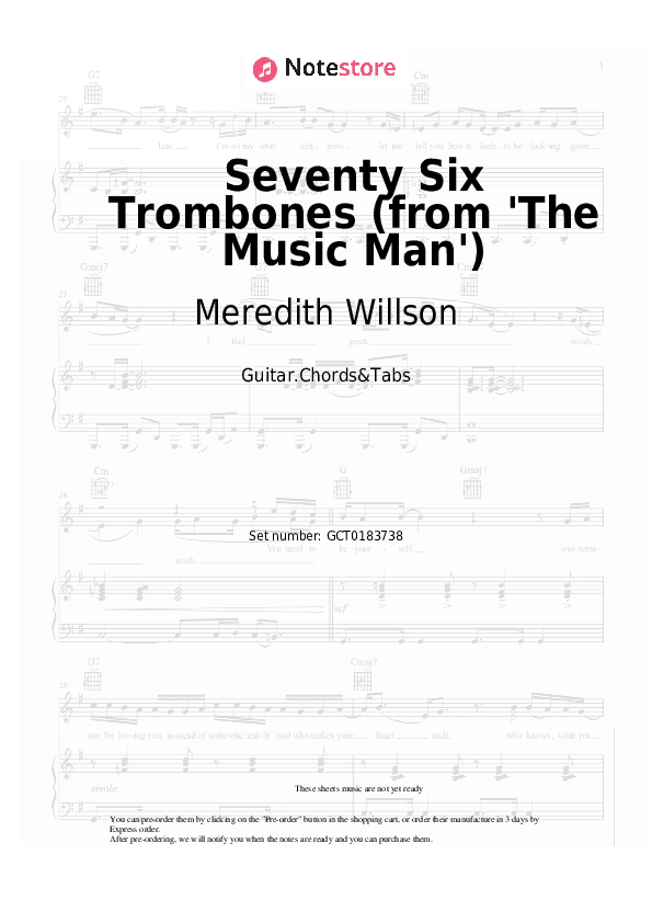 Seventy Six Trombones (from 'The Music Man') - Meredith Willson Chords and Tabs - Guitar.Chords&Tabs