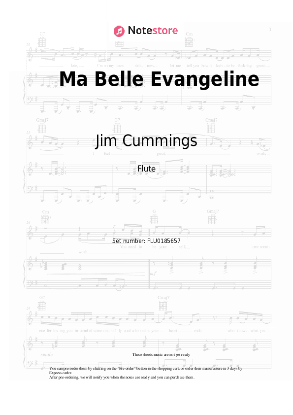 Ma Belle Evangeline (from 'The Princess and the Frog') - Jim Cummings, Randy Newman Flute Sheet Music - Flute