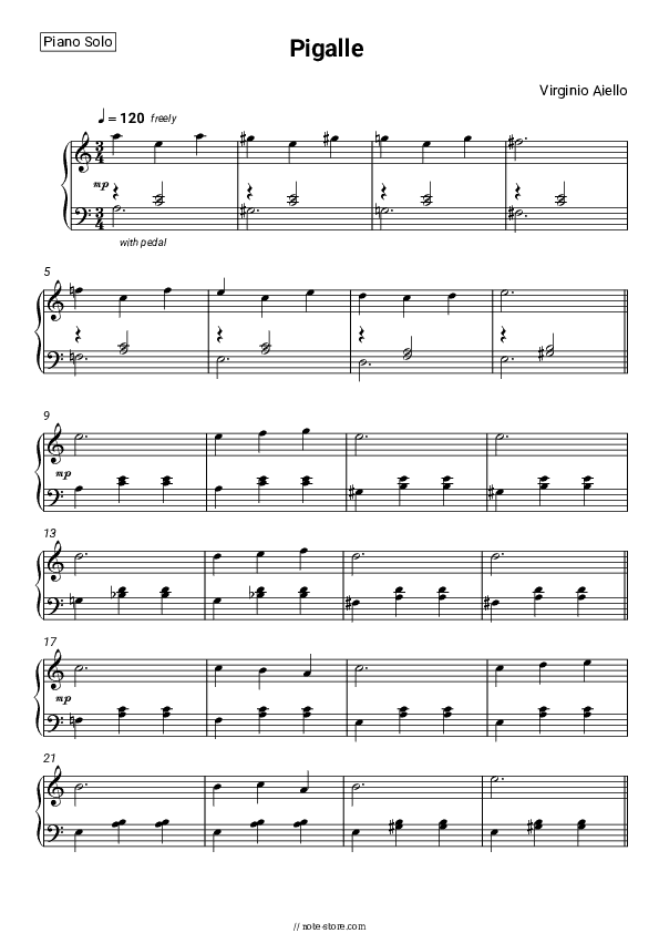 Pigalle - Virginio Aiello Piano Sheet Music - Piano.Solo