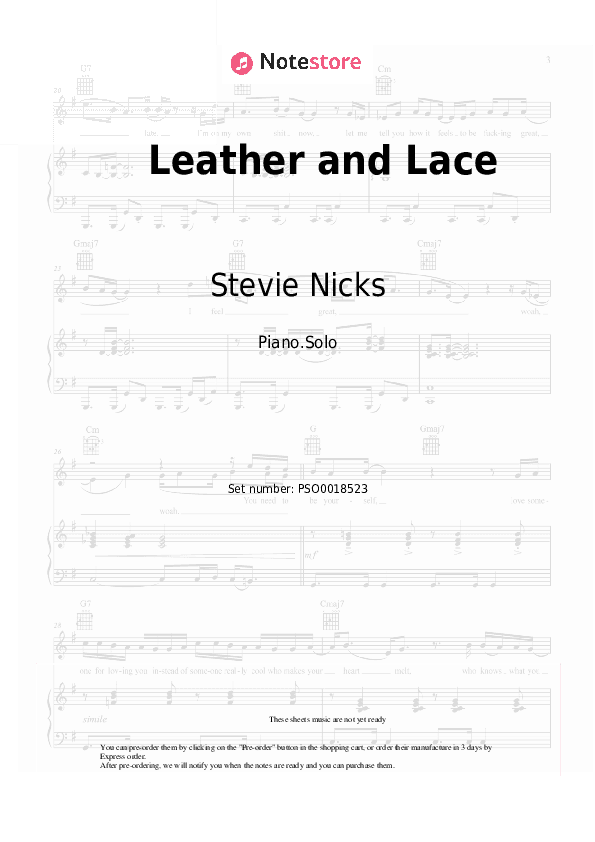 Leather and Lace - Stevie Nicks Piano Sheet Music - Piano.Solo
