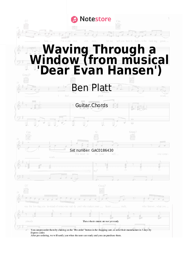 Waving Through a Window (from musical 'Dear Evan Hansen') - Ben Platt Chords - Guitar.Chords