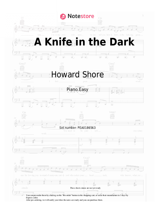 A Knife in the Dark (Lord of the Rings: The Fellowship of the Ring Soundtrack) - Howard Shore Piano Sheet Music Easy - Piano.Easy