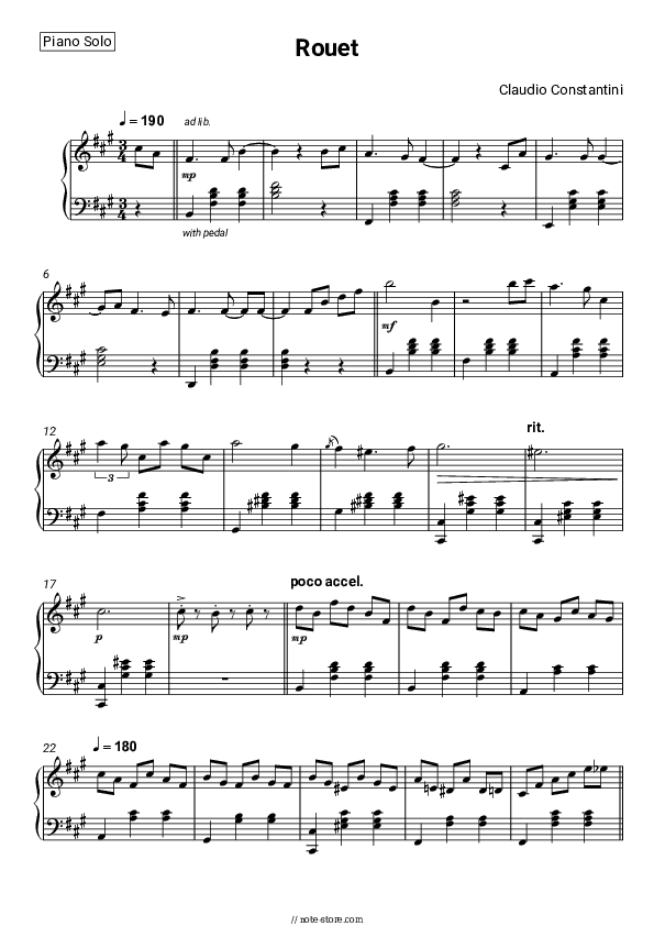 Rouet - Claudio Constantini Piano Sheet Music - Piano.Solo