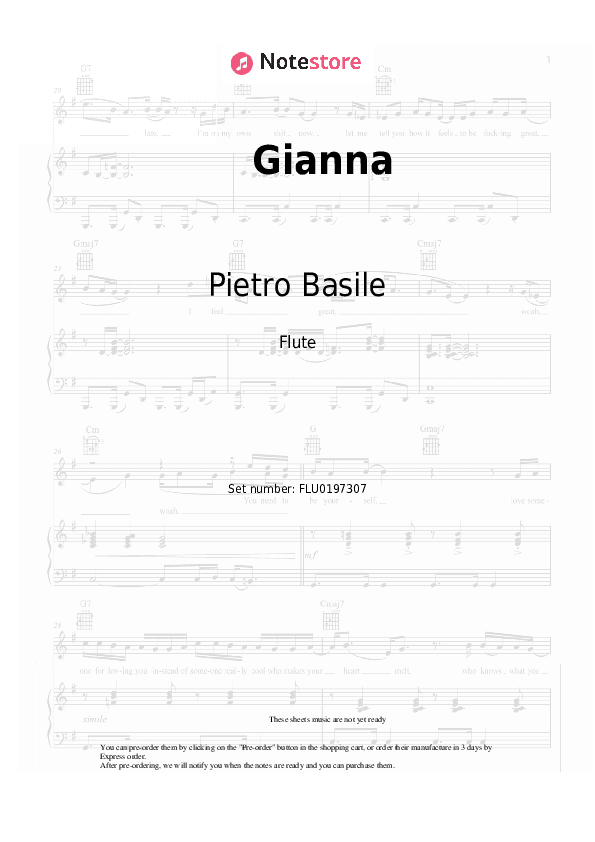 Gianna - Pietro Basile Flute Sheet Music - Flute