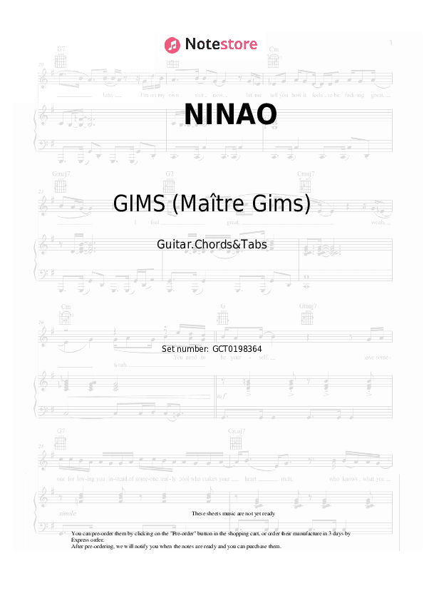 NINAO - GIMS (Maître Gims) Chords and Tabs - Guitar.Chords&Tabs