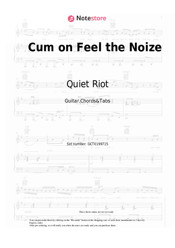 Cum on Feel the Noize - Quiet Riot Chords and Tabs - Guitar.Chords&Tabs