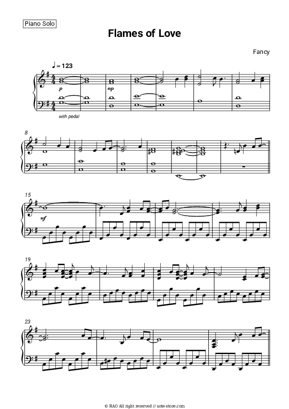 Flames of love - Fancy Piano Sheet Music - Piano.Solo