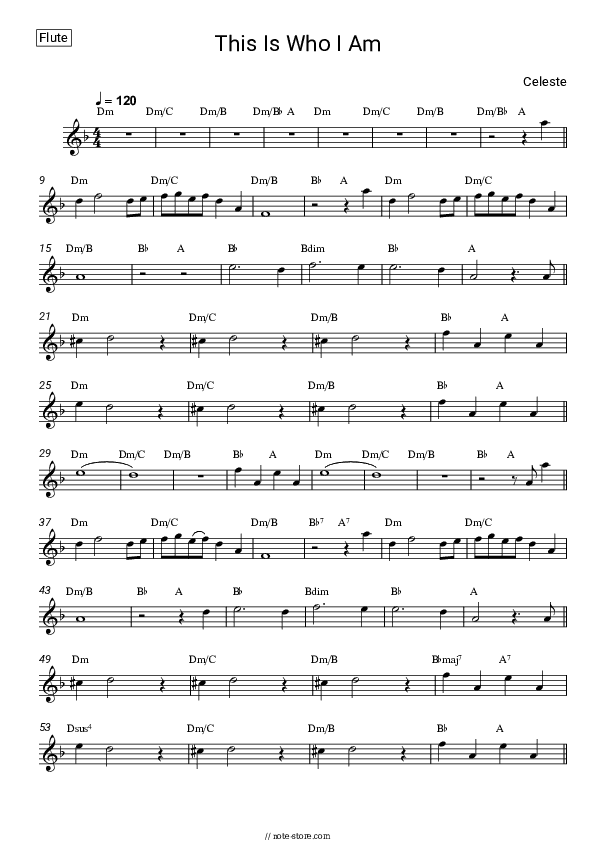 This is Who I Am - Celeste Flute Sheet Music - Flute