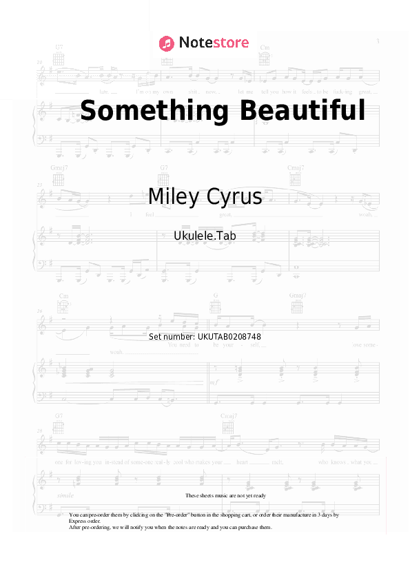 Something Beautiful - Miley Cyrus Sheet Music - Ukulele.Tab