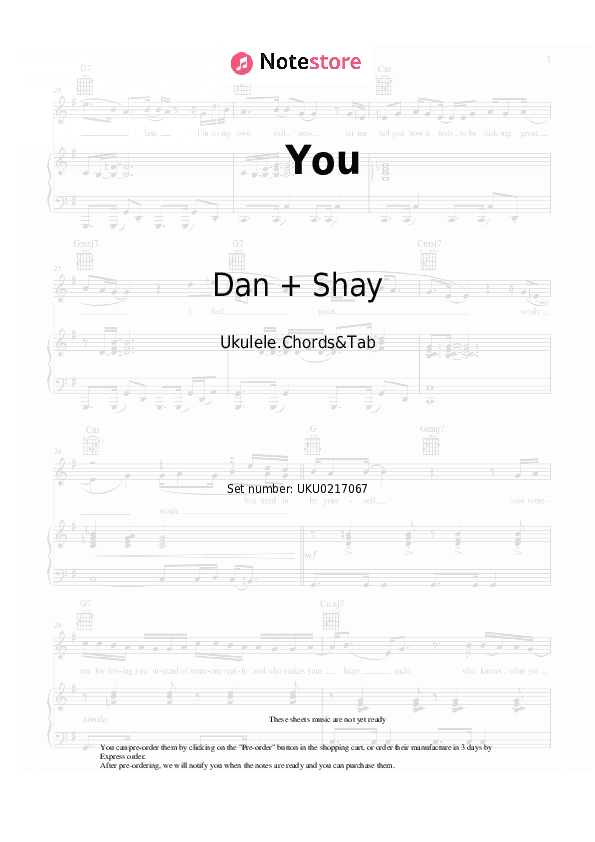 You - Dan + Shay Ukulele Sheet Music - Ukulele.Chords&Tab