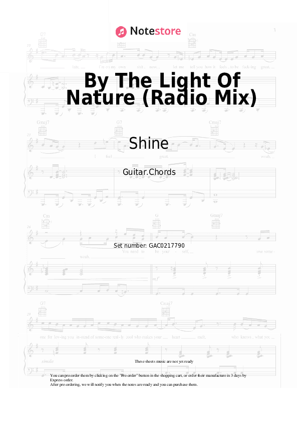By The Light Of Nature (Radio Mix) - Shine Chords - Guitar.Chords