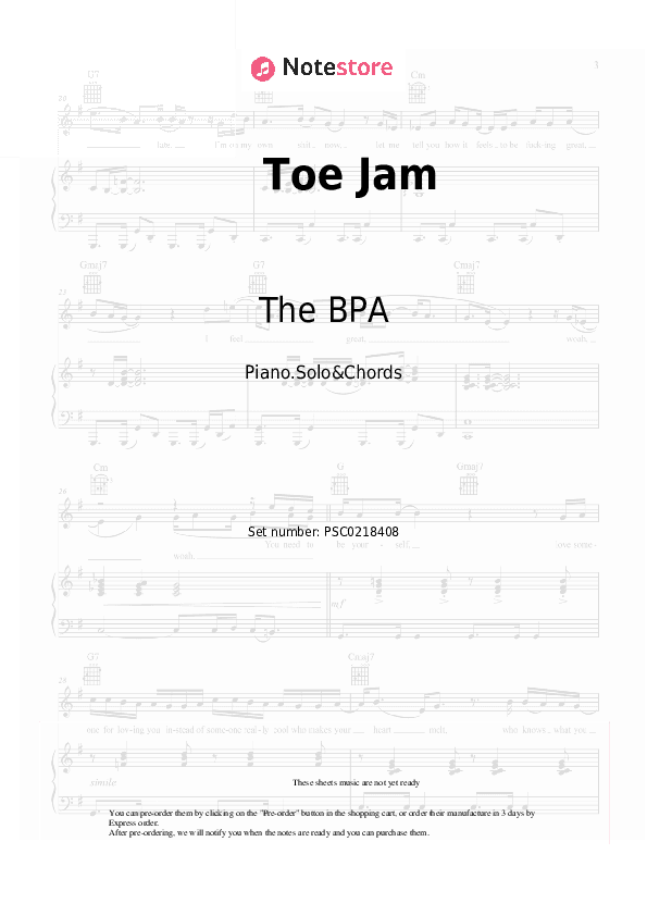 Toe Jam - The BPA, Dizzee Rascal, David Byrne Piano Sheet Music and Chords - Piano.Solo&Chords