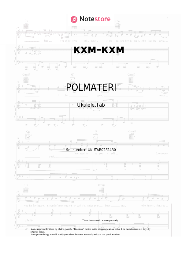 кхм-кхм - POLMATERI Sheet Music - Ukulele.Tab