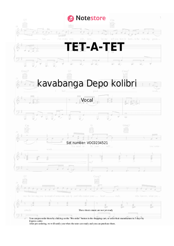 ТЕТ-А-ТЕТ - kavabanga Depo kolibri Vocal Sheet Music - Vocal