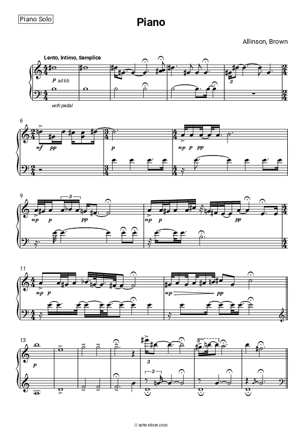 Piano - Allinson / Brown Piano Sheet Music - Piano.Solo