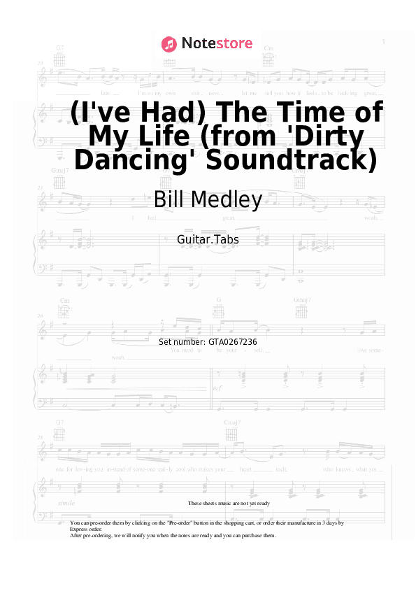 (I've Had) The Time of My Life (from 'Dirty Dancing' Soundtrack) - Bill Medley, Jennifer Warnes Tabs - Guitar.Tabs