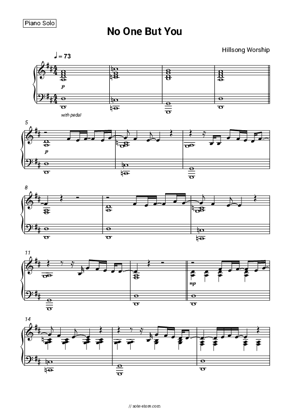 No One But You - Hillsong Worship Piano Sheet Music - Piano.Solo