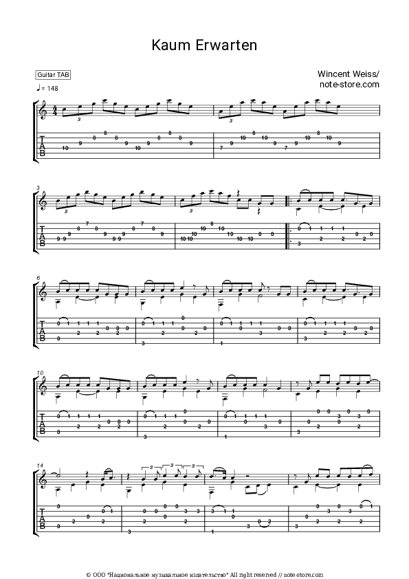 Kaum Erwarten - Wincent Weiss Tabs - Guitar.Tabs