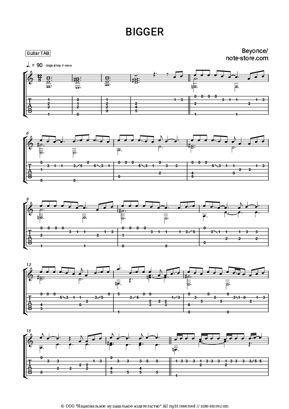 BIGGER - Beyonce Tabs - Guitar.Tabs