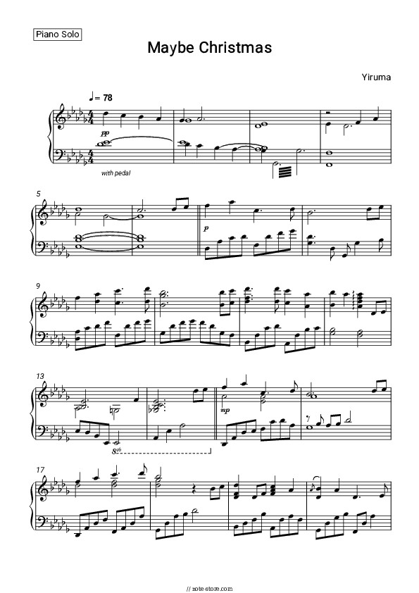 Maybe Christmas - Yiruma Piano Sheet Music - Piano.Solo