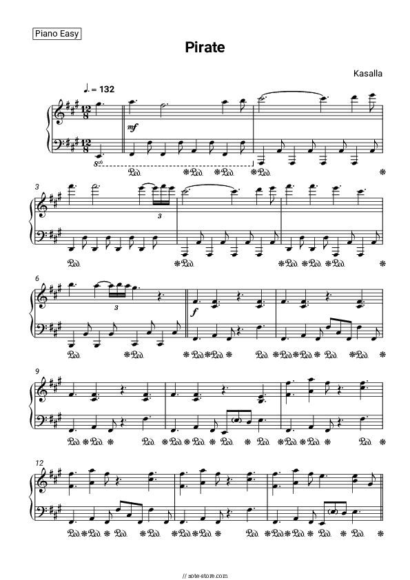 Pirate - Kasalla Piano Sheet Music Easy - Piano.Easy