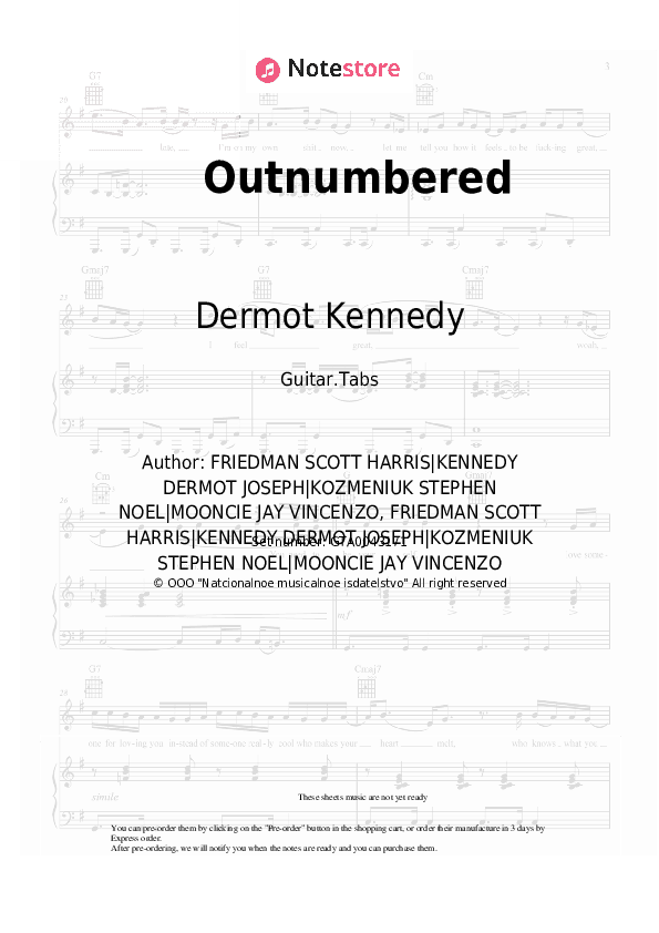Outnumbered - Dermot Kennedy Tabs - Guitar.Tabs