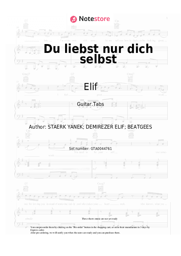 Du liebst nur dich selbst - Elif Tabs - Guitar.Tabs