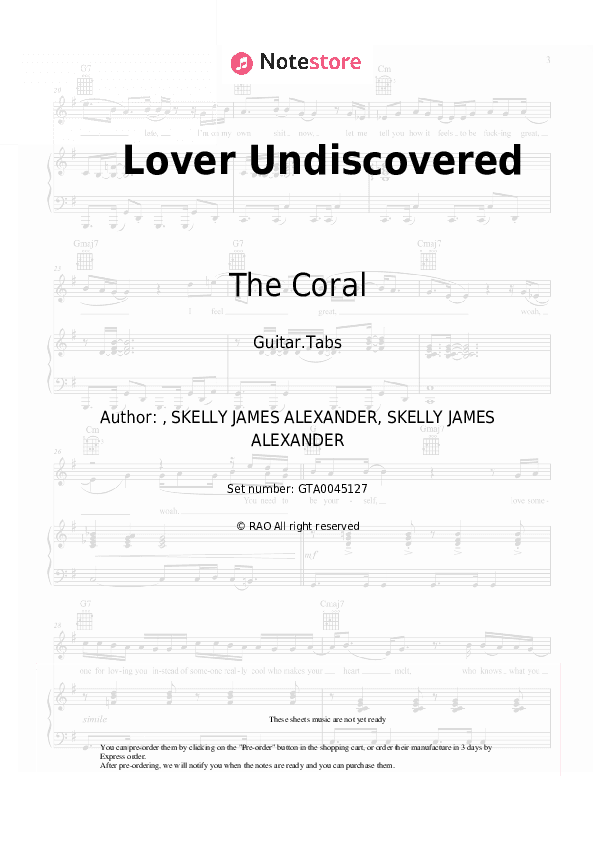 Lover Undiscovered - The Coral Tabs - Guitar.Tabs